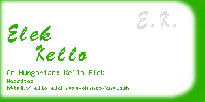 elek kello business card